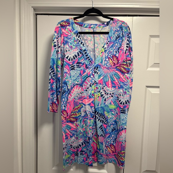 Lilly Pulitzer Dresses & Skirts - Lilly Pulitzer Long Sleeve Amina Dress Fantasy Garden Sz L